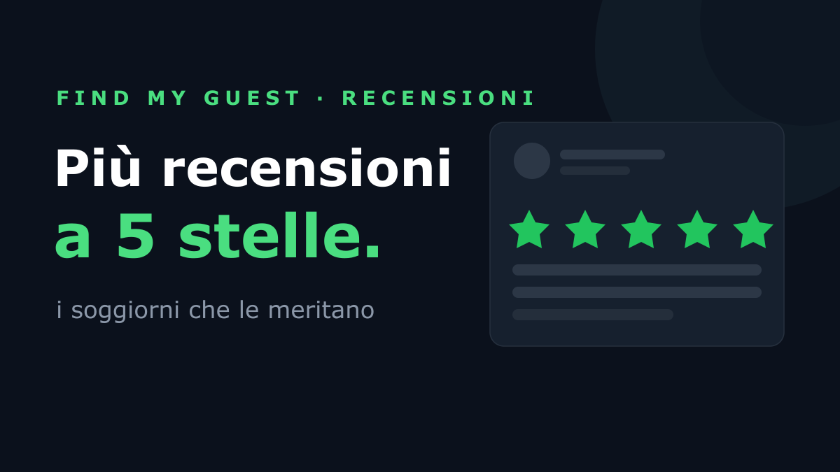 Come ottenere più recensioni a 5 stelle per i tuoi affitti brevi