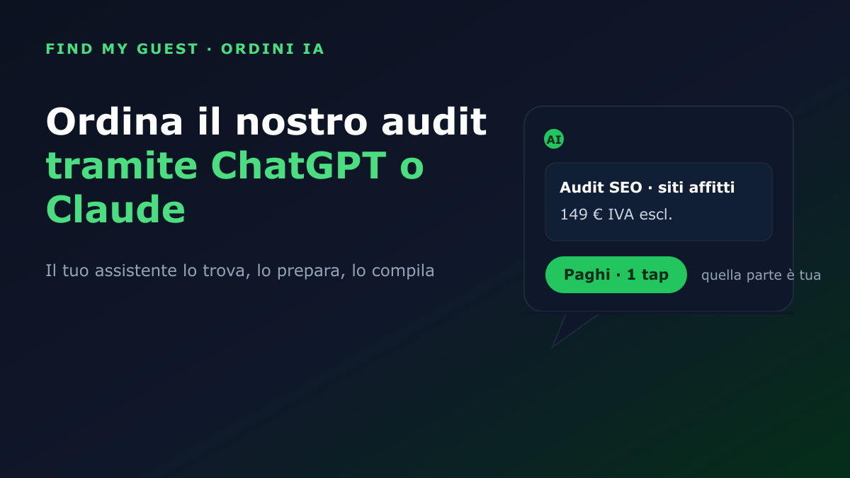 Ora puoi ordinare il nostro audit SEO tramite ChatGPT o Claude