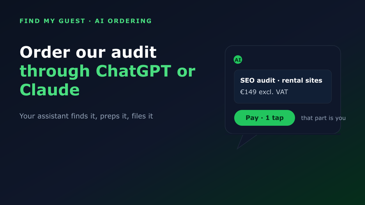 You can now order our SEO audit through ChatGPT or Claude