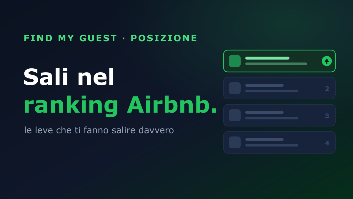 Come salire nel ranking di Airbnb: 8 leve che funzionano davvero