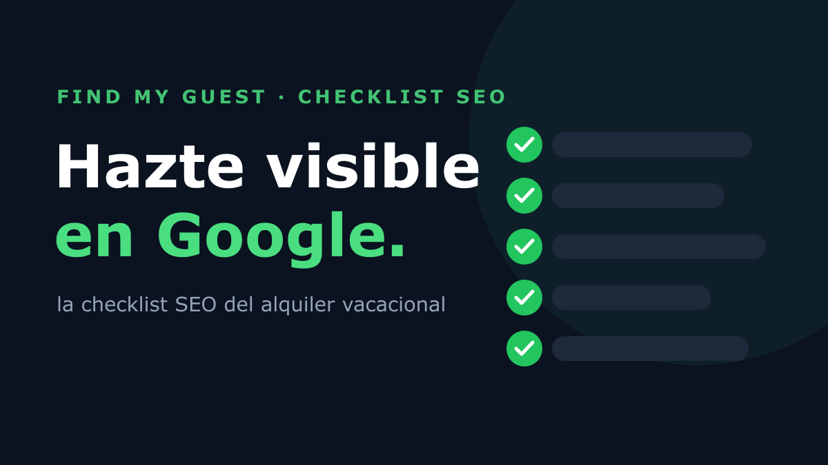 La checklist SEO que llena tu alquiler de corta duración con reservas directas