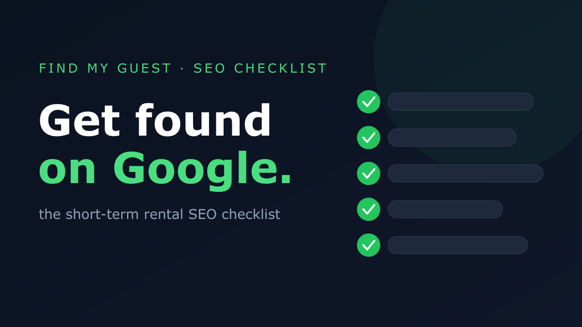 The SEO checklist that gets short-term rentals booked direct