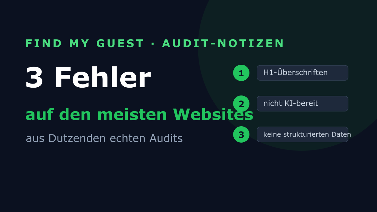 Ich habe Dutzende Direktbuchungs-Websites geprüft · die 3 häufigsten Fehler
